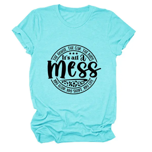 Round Neck T shirt The House Car The Kids Top Deep Water Blue Black Color - Shop at LoveMi