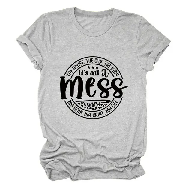 Round Neck T shirt The House Car The Kids Top Light Gray Black Color Picture - Shop at LoveMi