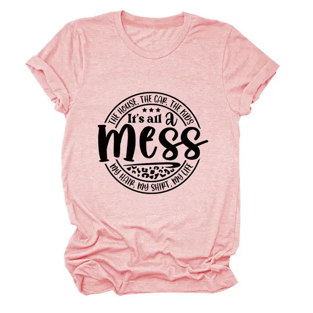 Round Neck T shirt The House Car The Kids Top Pink Black Color Picture - Shop at LoveMi