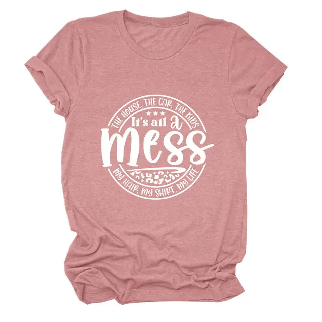 Round Neck T shirt The House Car The Kids Top Rose Gold White Color Picture - Shop at LoveMi