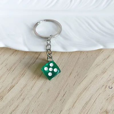 Creative Small Size Dice Keychain DIY Bag Bag Charm Dark Green - Shop at LoveMi