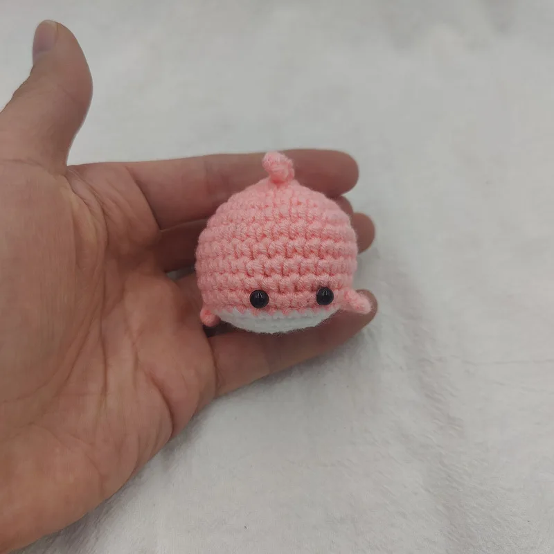 Wool Crocheted Dancing Whale Keychain Cute Handmade Pendant Pink - Shop at LoveMi