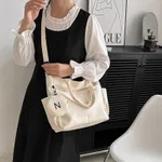 Women Shoulder Crossbody Bag Canvas Tote Messenger Bag Ladies Hand Bags Female Handbag - Beige