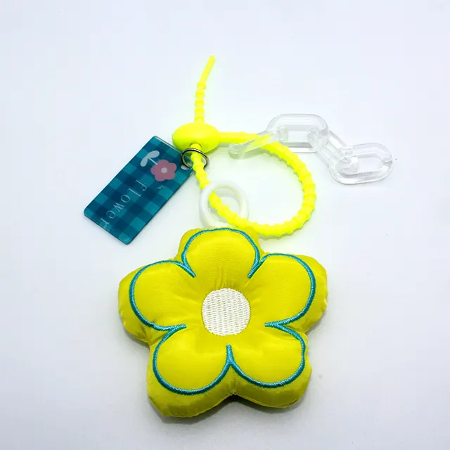 Creative Cute Flowers Keychain Plush Pendant Female Ins Style Low Matching Yellow - Shop at LoveMi