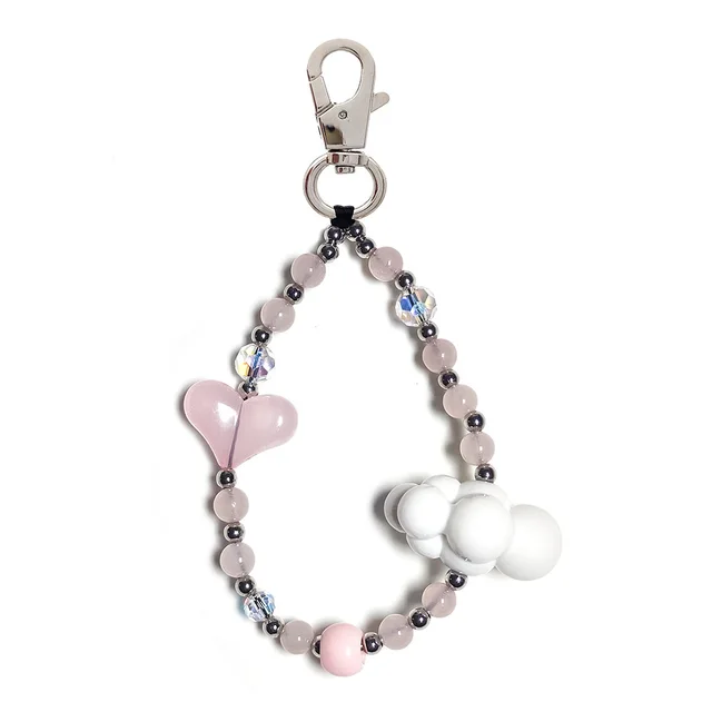 Cloud Beaded Keychain Girl Ins Style Woven Beads Love Ornaments Ys A240007A - Shop at LoveMi