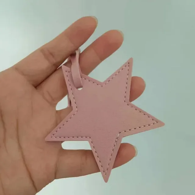 Leather Five pointed Star Keychain Pendant Bag Ornament Pink - Shop at LoveMi