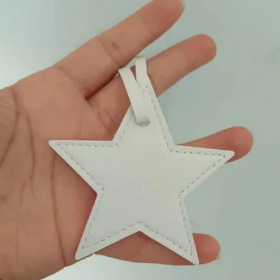 Leather Five pointed Star Keychain Pendant Bag Ornament White - Shop at LoveMi