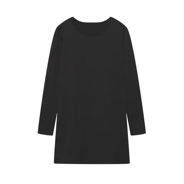 Women's Long Sleeve Slim Fit Slimming Slit Long T shirt Black - Shop at LoveMi