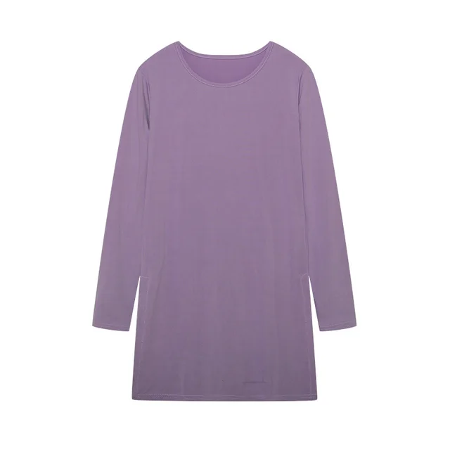 Women's Long Sleeve Slim Fit Slimming Slit Long T shirt Purple - Shop at LoveMi