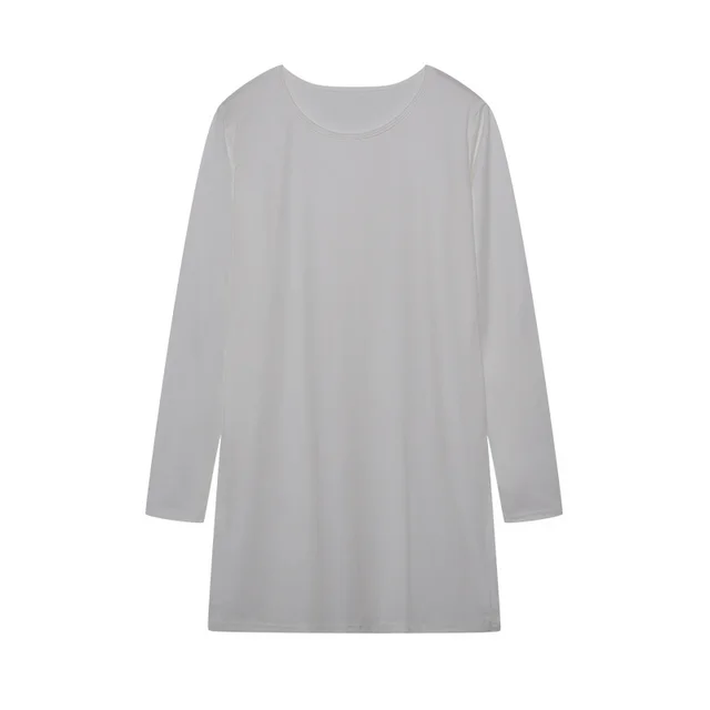 Women's Long Sleeve Slim Fit Slimming Slit Long T shirt White - Shop at LoveMi