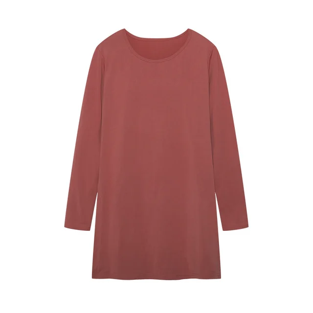 Women's Long Sleeve Slim Fit Slimming Slit Long T shirt Wine Red - Shop at LoveMi