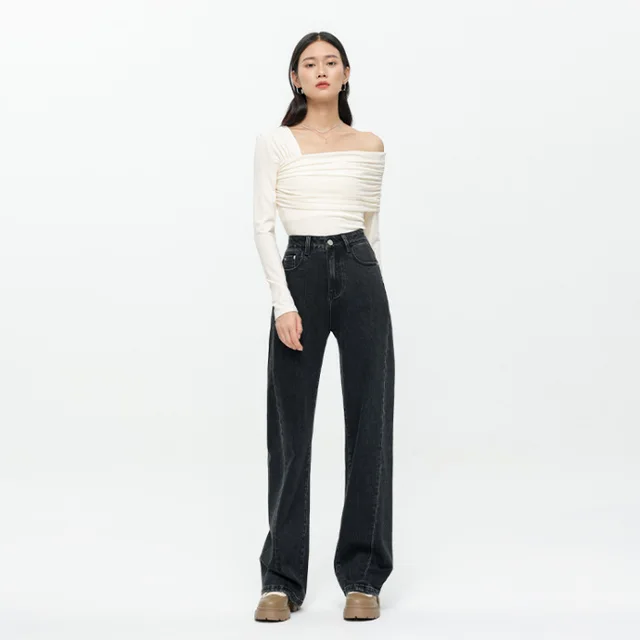 Fashion Personality Black And Gray Jeans For Women Black And Gray Single - Shop at LoveMi