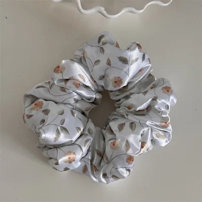 Floral Pillow Hair Ring High Elasticity Beige - Shop at LoveMi