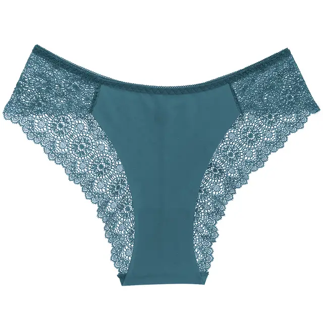 Exquisite Embroidery Gorgeous Transparent Pure Desire Low Waist Panties Blue - Shop at LoveMi
