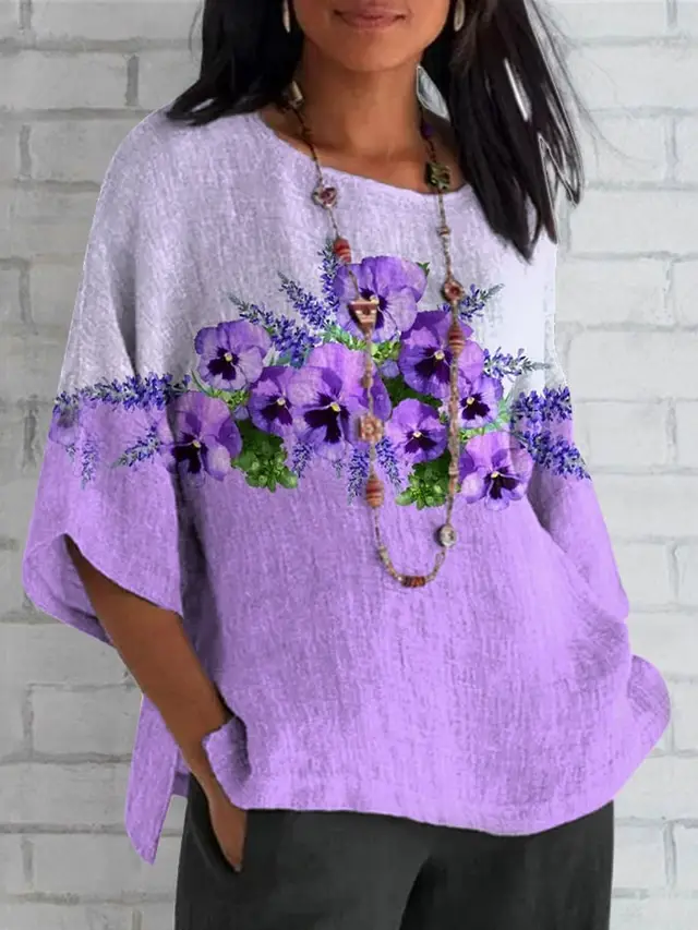 Plus Size Round Neck Long Sleeve T shirt 3D Digital Printing European And American Plus Size Type A - Shop at LoveMi