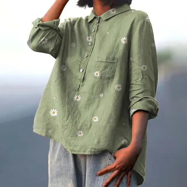 Women's Half Cardigan Pocket T shirt Top Xl24053Hyh36 - Shop at LoveMi