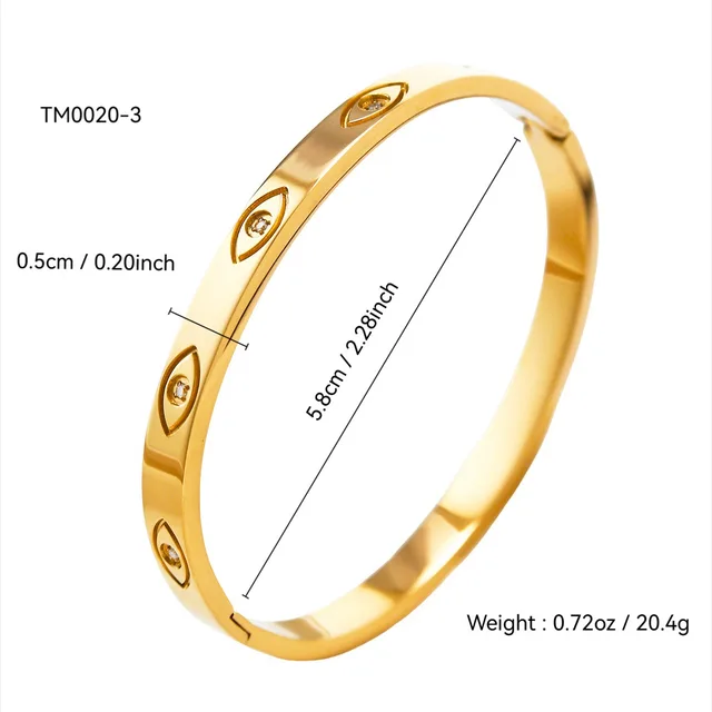 Simple Personality Ins Style Elegant Titanium Steel Trendy Colorful Crystals Bracelet Devils Eye Bracelet - Shop at LoveMi