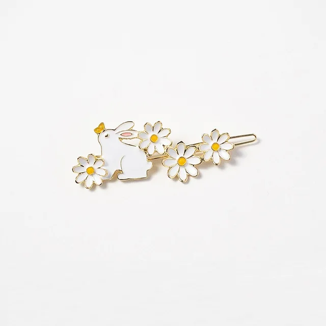 Sweet Girl Cute Side Clip Rabbit Flower Barrettes Daisy Rabbit - Shop at LoveMi