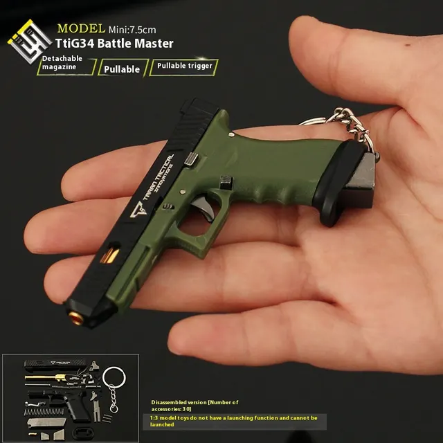 Detachable Semi alloy Nylon Metal Model Keychain Black And Green Color Matching - Shop at LoveMi