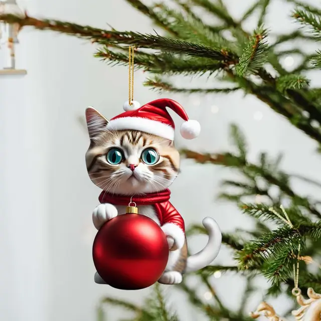 Christmas Creative Cat Car Pendant 3Style - Shop at LoveMi
