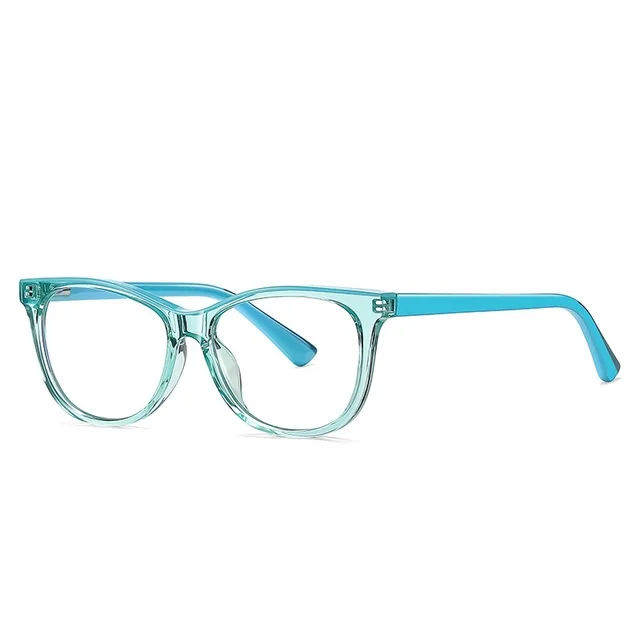 Fashion Colorblock Anti blue Ray Youth Glasses C6 Cyan Frame - Shop at LoveMi
