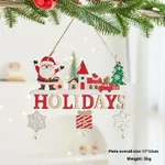 Christmas Tree Ornaments Christmas Wooden English Letter Card Ornaments - Holiday