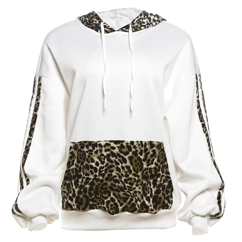 Commuter Hooded Leopard Print Multicolor Hoodie Women Multicolor - Shop at LoveMi