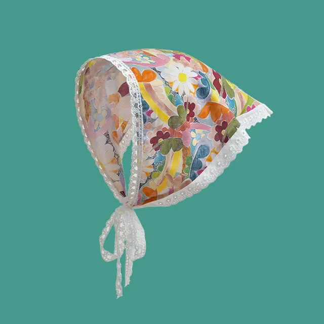 Women's Cotton And Linen Mori Style Lace Triangular Binder Colorful Flower - Shop at LoveMi