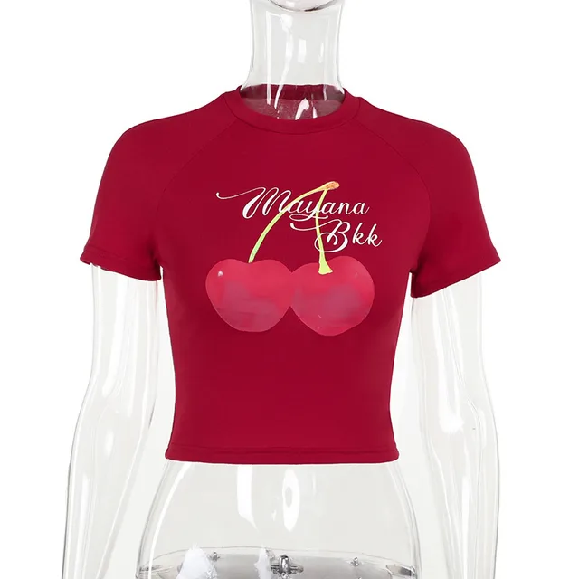 Summer Slim fit All match T shirt Women Red - Shop at LoveMi