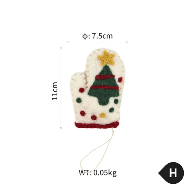 Cute Gloves Felt Ornaments Christmas Tree Holiday Decorative Ornaments H - Shop at LoveMi
