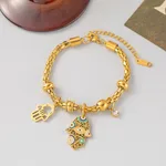 Painted Palm Bracelet Gold