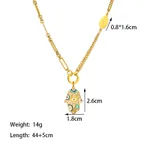 Painted Palm Necklace Gold