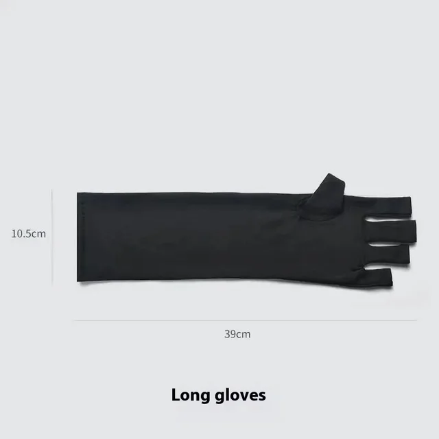 Anti Slip Touch Screen Half Finger Short Gloves Long Black One Pair - Shop at LoveMi