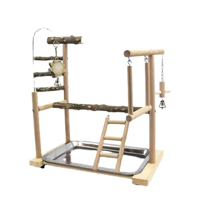 Parrot Toys Tiger Skin Peony Bird Stand Xuanfeng Xiaotai Stand Pepper Wooden Stand Sub stand Pole Pepper Wood - Shop at LoveMi