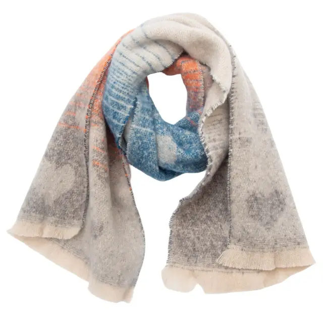 Women's Neck Warmer European And American Jacquard Love Scarf 05 Light Gray - Shop at LoveMi