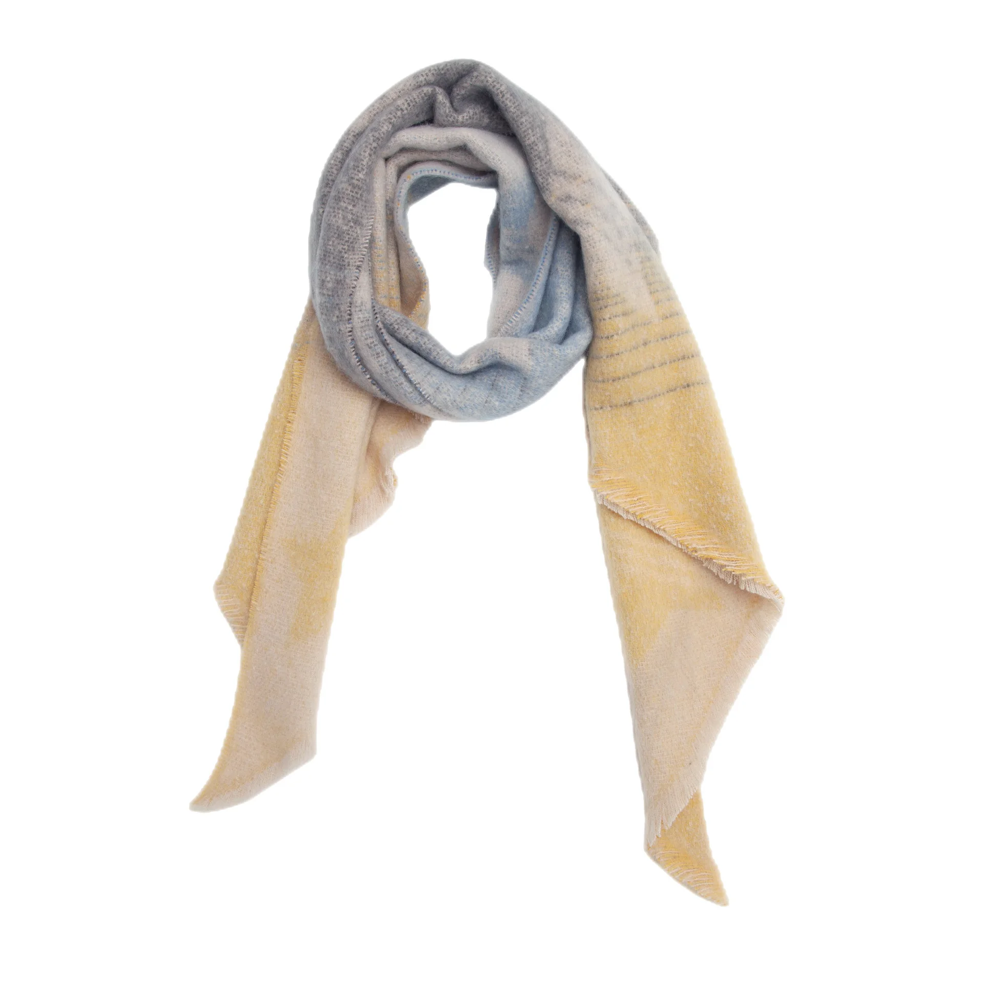 European And American Yarn Rhombus Twill Scarf - Pentagram Blue Gray