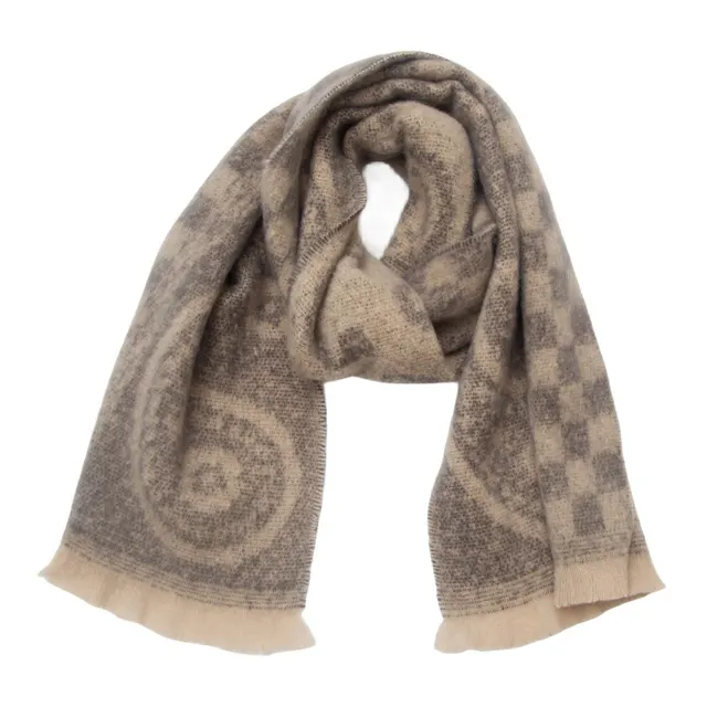 Men's Women's Neck Warmer Paisley Jacquard Scarf 07 Beige - Shop at LoveMi