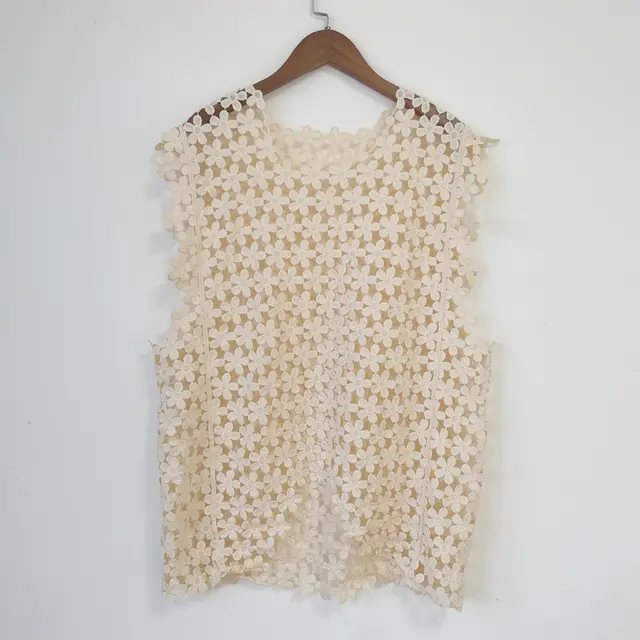 Vest Western Style Top Small Hollow Crocheted Lace Vest Apricot - Shop at LoveMi