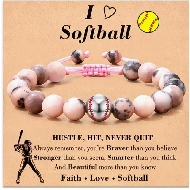 Rugby Bracelet Football Volleyball Obsidian Woven Pink Zebra Baseball - Shop at LoveMi