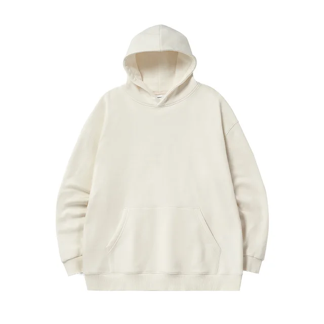 Single layer Fleece lined Hooded Sweater Loose Casual Top Jade Dove White - Shop at LoveMi