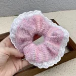 Plush Hair Ring Large Intestine Ring Candy Color Hair Rope - Rainbow Spring Pink