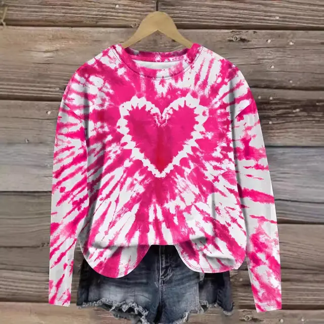 Women's Top Leisure Printed Round Neck Long Sleeve T shirt Style 3 - Shop at LoveMi