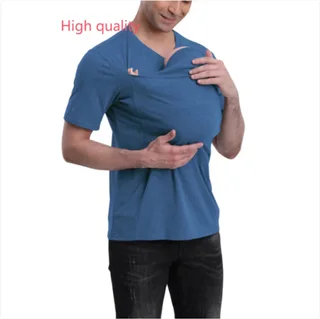 Dad Multifunctional Clothes Kangaroo Mummy Vest Long Sleeve - Royal Blue Men'S Short Sleeve