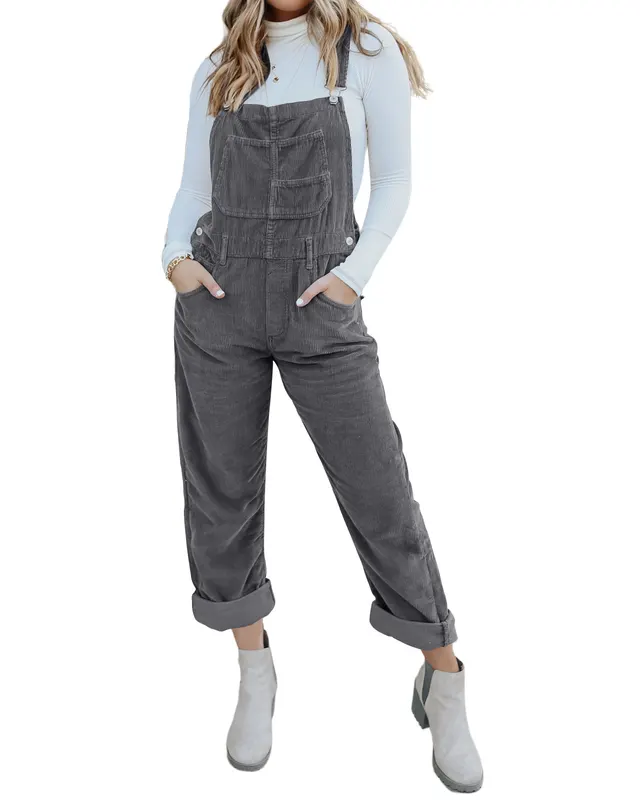 Brown Trousers Pure Color Cotton Lantern Dark Grey - Shop at LoveMi