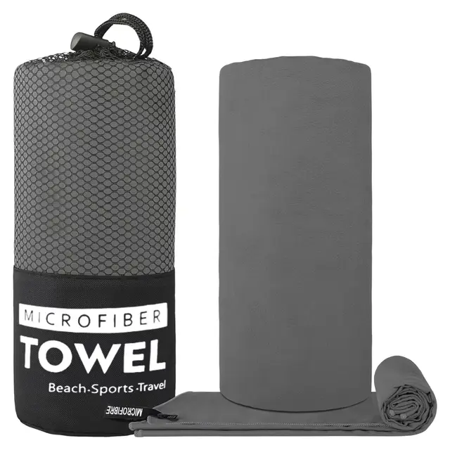 Double sided Velvet Quick drying Microfiber Portable Towel Dark Gray Cylinder - Shop at LoveMi