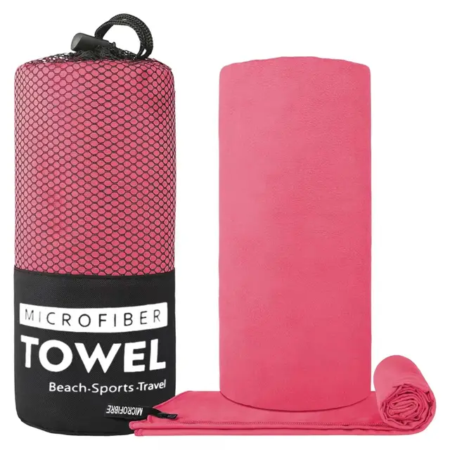 Double sided Velvet Quick drying Microfiber Portable Towel Red Cylinder - Shop at LoveMi