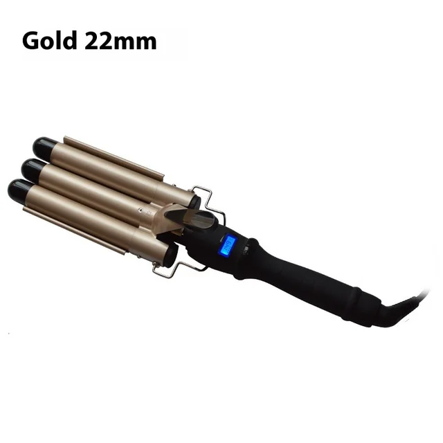 LCD Temperature Control Hair Curler Tuhao Gold 22Mm - Shop at LoveMi