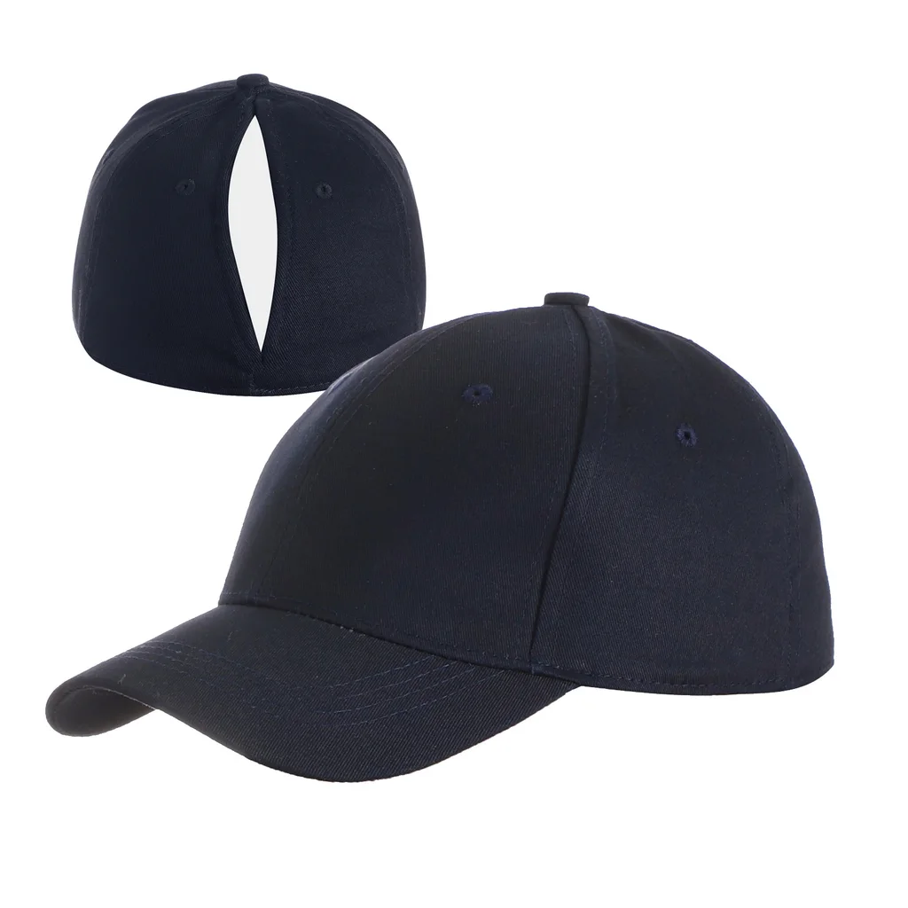 Cap With Hair Extensions Automatic Magnetic Cap Sports Cap - Navy Blue