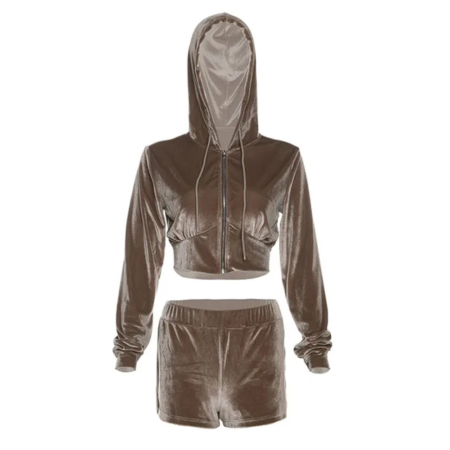 High Waist Hip Shorts Suit Women Brown - Shop at LoveMi