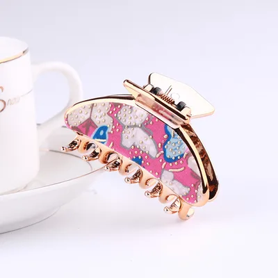 Butterfly Pattern Hair Accessories Medium Large Spring Hairpin Red Medium 65Mm - Shop at LoveMi